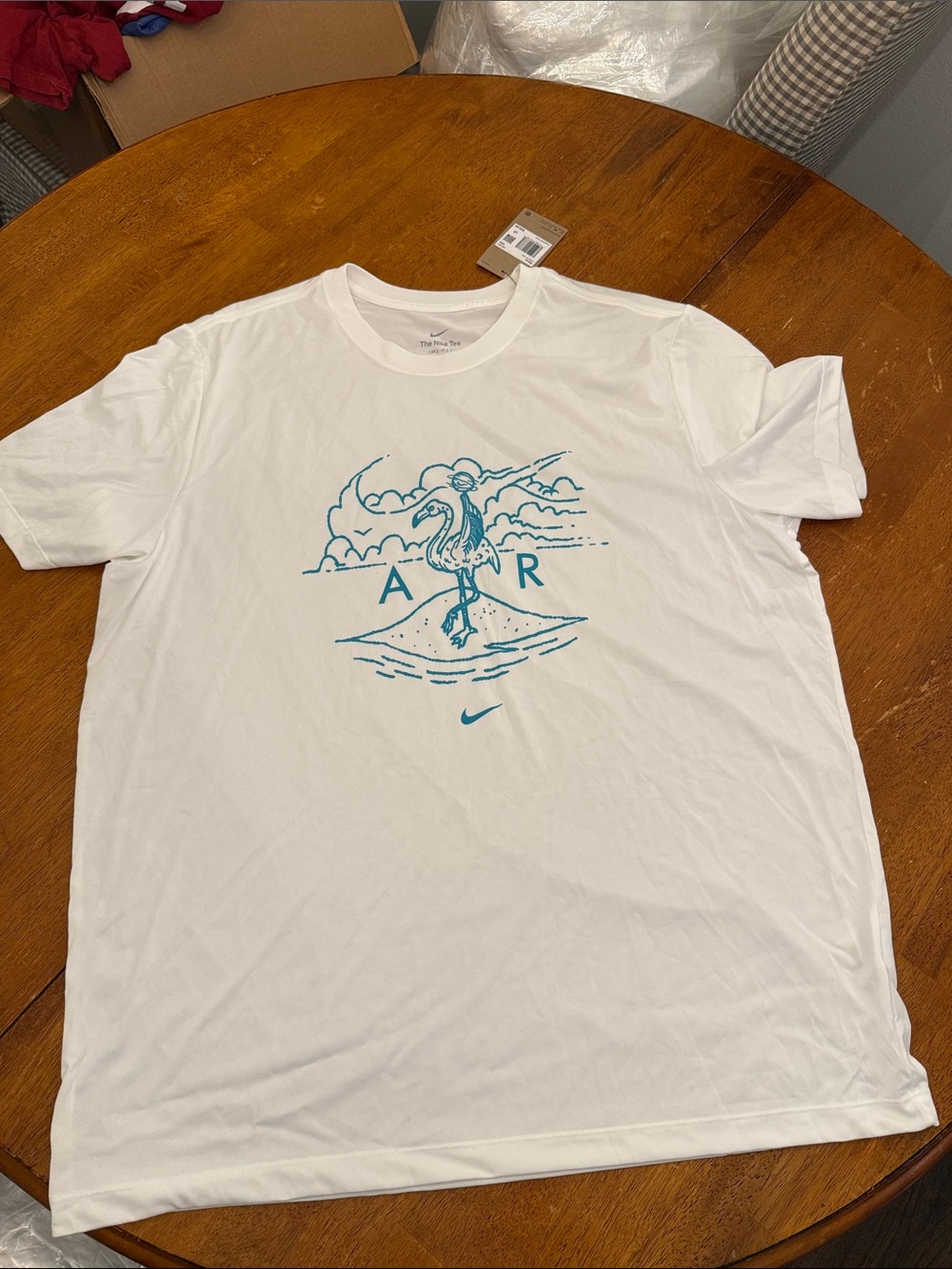 NWT NIKE AIR BASKETBALL GRAPHIC T SHIRT HJ3472-100 MEN’s SIZE XXL flamingo bball